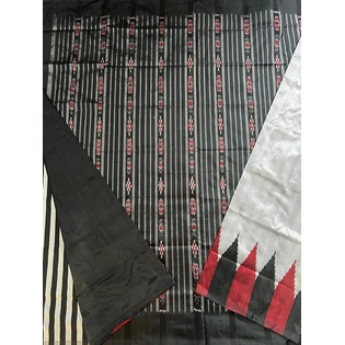 Sambalpuri Silk Saree (Black & White) By Koustuva Exports