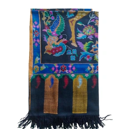 Multi Colour Kani Shawl with Forest Scene