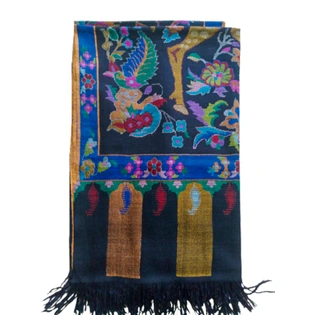 Multi Colour Kani Shawl with Forest Scene