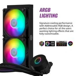 Cooler Master MasterLiquid ML240L ARGB V2 CPU Liquid Cooler - Black | Support Intel & AMD CPU Socket AM5, AM4, AM3, LGA1700, 1200, 2066, 1151 | 3rd Gen Dual Chamber Pump | 240mm Close-Loop AIO