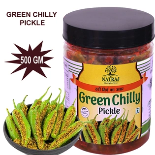 Natraj The Right Choice Punjabi Green Chilli Pickle 500 gm Hot and Spicy Hari Mirch Mirchi ka Achar masaledar Pickles