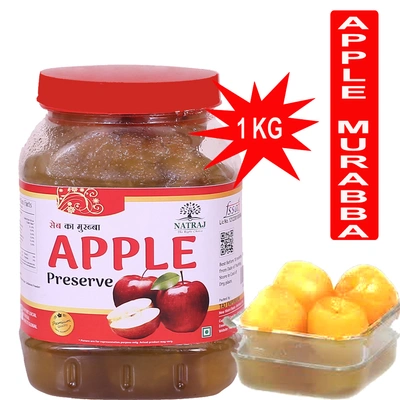 Natraj The Right Choice Homemade Taste Apple Murabba, SEB ka Murabba| Healthy and Tasty (1Kg) | Ready to Eat Seb ka Murabba | High in Vitamin C & Fibre | Hygienically Packed | Rich in Antioxidants |