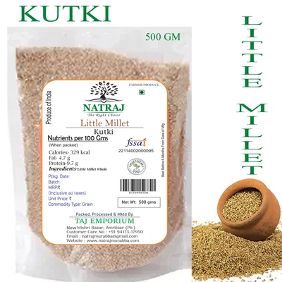 NATRAJ THE RIGHT CHOICE LITTLE MILLET (KUTKI MILLET) 500 GM