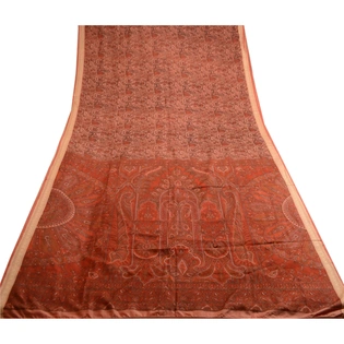 Sanskriti Vintage Pink Indian Sarees Pure Silk Printed Sari Soft Craft Fabric, PR-59135