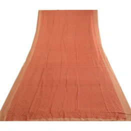 Sanskriti Vintage Sarees Dark Red Indian Printed Pure Silk Sari 5Yd Craft Fabric, PR-63726