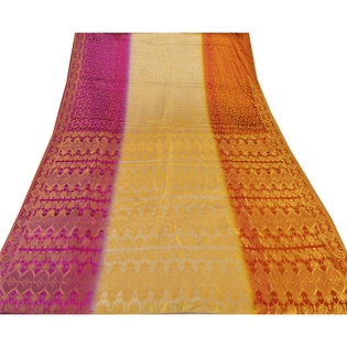 Sanskriti Vintage Indian Sari Art Silk Woven Craft 5 Yd Fabric Premium Sarees, PS-52982