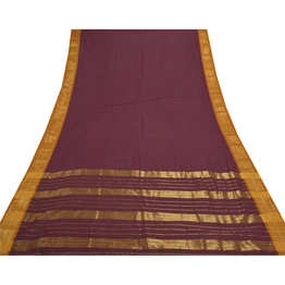 Sanskriti Vintage Purple Sarees Pure Cotton Woven Chettinad/Kandangi Sari Fabric, PS-56077