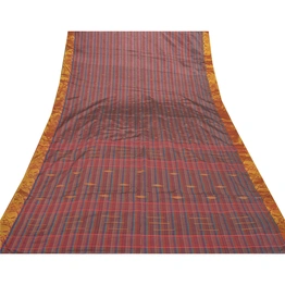 Sanskriti Vintage Indian Sari Art Silk Bengali Woven Tant Sarees 5 Yard Fabric, PS-56560