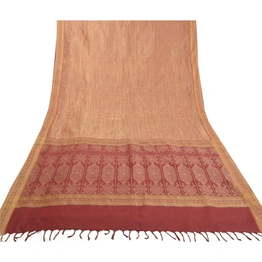 Sanskriti Vintage Dark Red Sarees Art Silk Hand-Woven Sari Premium Fabric, PS-58063