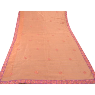 Sanskriti Vintage Indian Sarees 100% Pure Cotton Embroidered Fabric Premium Sari, PS-44450