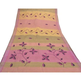 Sanskriti Vintage Purple Sarees Pure Cotton Woven Chettinad/Kandangi Sari Fabric, PS-57204