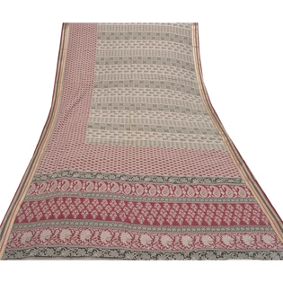 Sanskriti Vintage Sarees Pure Cotton Block Printed Sari Craft Premium Fabric, PS-55768