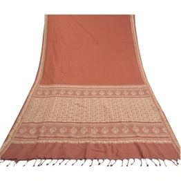 Sanskriti Vintage Brown Sarees Blend Silk Hand-Woven Premium Sari Craft Fabric, PS-58068