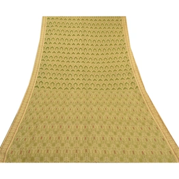 Sanskriti Vintage Green Sarees Art Silk Hand-Woven Premium Sari Craft Fabric, PS-57861