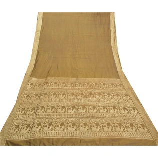 Sanskriti Vintage Sarees Blend Silk Woven Baluchari Mythological Sari Fabric, PS-57815