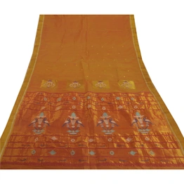 Sanskriti Vintage Brown Sarees Blend Silk Zari Woven Craft Fabric Premium Sari, PS-51916