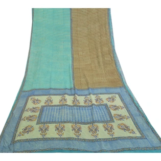 Sanskriti Vintage Multi-Color Sarees Pure Georgette Printed Sari Craft Fabric, PRG-9983