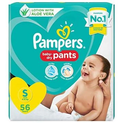 Pampers Pants Small 56s (4 - 8Kg) Lotion With ALOEVERA