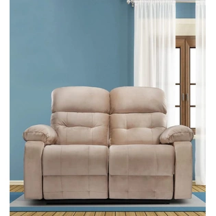 2 Seater Avion Two Seater Manual Recliner for Living Room (Beige,DIY)