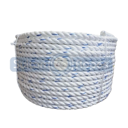 White PP Polypropylene Fishing Rope with Blue Tracer