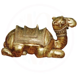 Brass Sculpture Sitting Camel - Regal Home Decor