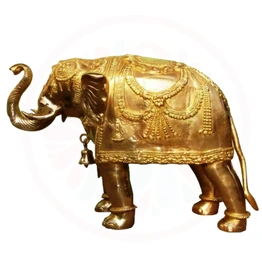 Brass Sculpture Elephant - Regal Home Decor