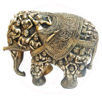 Brass Elephant Sculpture- Regal Home Decor