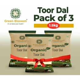 Organic Toor Dal / Arhar Dal (Unpolished) - 1.5 Kg (500 gms, Pack of 3) I Green Blossom