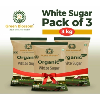 White Sugar (Sulphur less) - 3 Kg (1 Kg, Pack of 3) I Green Blossom