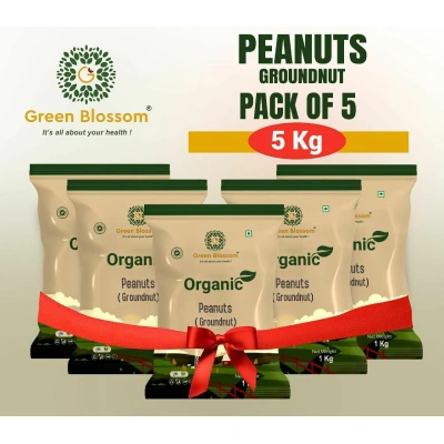 Organic Peanut (Groundnut) - 5 Kg (1 Kg, Pack of 5) I Green Blossom