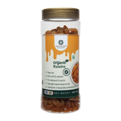 Organic Raisin /Kishmish - 750 gms ( Pack of 3 , NPOP Certified) I Green Blossom