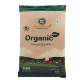 Organic Basmati Rice White - 1 Kg ( Pack of 1) I Green Blossom I Unpolished