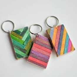 wooden craft key chains