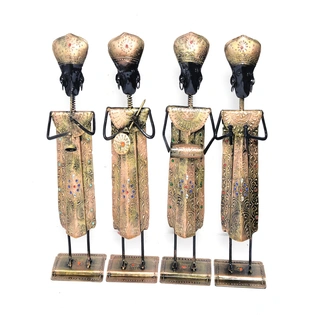 Handmade Metal Musician Men Set of 4 Statue