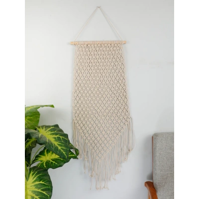 pepme Macrame Wall Hanging small knots rectangle triangle tassles