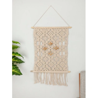 Macrame Wall hanging interconnected, knots, beads