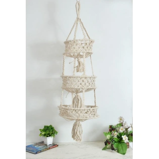 Macrame hanging Storage Mutliple Baskets