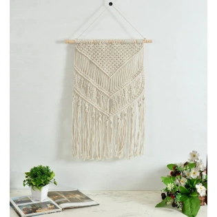 Macrame Wall Hanging, Triangle Border