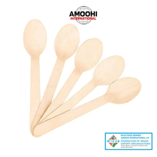 160mm WOODEN SPOON | 16cm WOODEN SPOON | Biodegradable Disposable