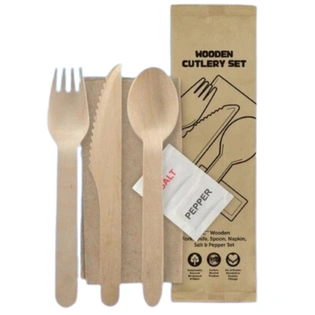 PRE-PACKED WOODEN CUTLERY SET