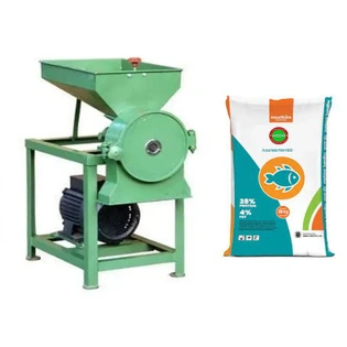 Fish Feed Grinder Machine 150 200Kgs Per Hr With Finished Goods