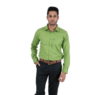 Men's Shirt Full Sleeve Casual Cotton Solid Green