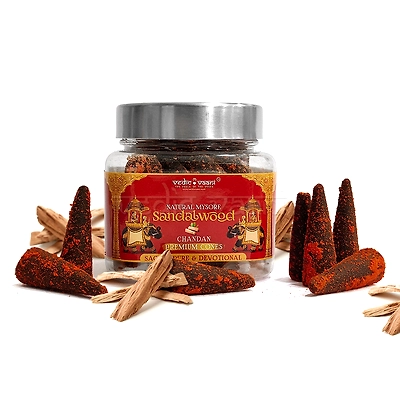 Natural Mysore Sandalwood Chandan Premium Dhoop Cones