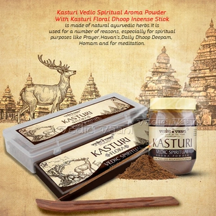 Kasturi Incense, Kasturi Powder, Kasturi Musk Dhoop Stick for Daily Prayer