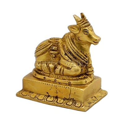 Nandi Bull Sculpture in Brass