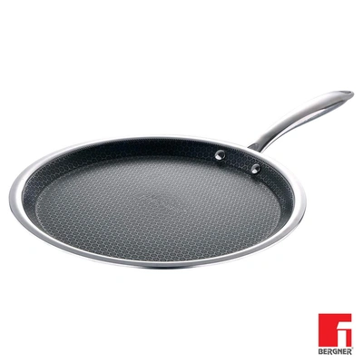 Bergner Hitech Prism Triply Stainless Steel Non Stick Induction Base Flat Tawa, 28 cm (BG-31159)