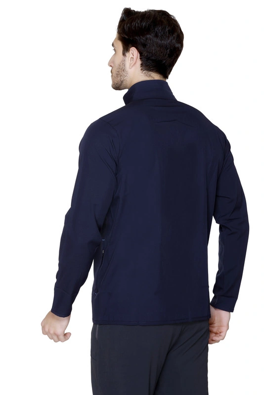 TOTAL Men's Full Sleeve Polyester Blend Bomber Jacket-NAVY-L-3