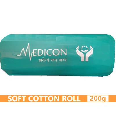 MEDICON's ABSORBENT COTTON ROLL 200gram weight for Medical, Surgical, Self care use