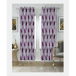 Platinum Print Polyester Curtains | Floral Design | Window (5ft) | 220 GSM | Pack of 1