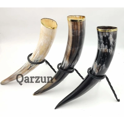 Handcrafted Drinking Horn with Stand, Viking Drinking Horn for adult, Beer Stein, Handmade Horn Mugs, Gifts for Game of Thrones lovers